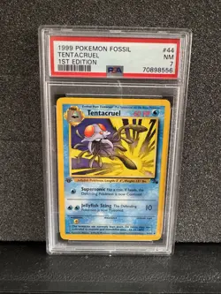 1999 Pokemon TENTACRUEL 44/62 Fossil 1st Edition Vintage Card PSA 7 NM - Image 1