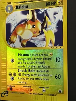 Pokemon TCG Raichu Expedition Base Set Reverse Holo Holo Card 25/165 LP - Image 2