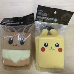 Pokemon Card Game Plush Deck Box Case Pikachu & Eevee Pokemon Center Japan NEW - Image 1