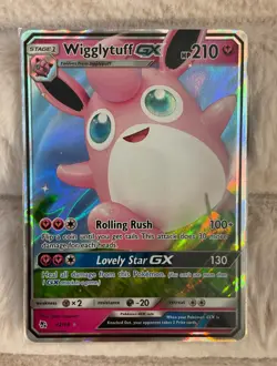 Pokemon TCG Wigglytuff GX Hidden Fates 42/68 Ultra Holo Rare Card NM - Image 1