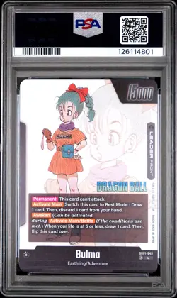 2025 DRAGON BALL SUPER CARD GAME FUSION WORLD MANGA BOOSTER 01 BULMA PSA 10 - Image 2