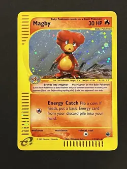 Pokemon Expedition Magby Holo Rare Card 17/165 LP - Image 1