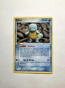 Pokemon TCG Ditto 64/113 Squirtle EX Delta Species 2005 Trading Card Rare - Image 1