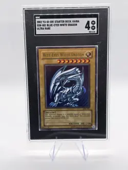 2002 Yu-Gi-Oh Blue Eyes White Dragon SDK-001 SGC 4 Ultra Rare Card #001 - Image 1