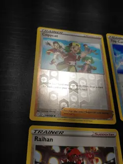 Pokemon TCG Trainer REV HOLO SWSH Evolving Skies Card Raihan 152/203 Copycat Sun - Image 3