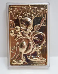 Pokemon 1999 Mewtwo 23K Gold Plated Trading Card Bar - Burger King - Image 1