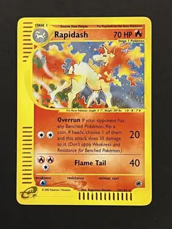 Pokemon TCG Rapidash Holo Card Expedition Base Set, Rare, 26/165 - Image 1
