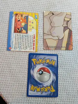Pikachu Pokemon TCG Base Set 2 87/130 + 2 Card Topps In Bonus. / Vtg / Rare- - Image 2