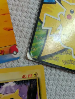 Pikachu Pokemon TCG Base Set 2 87/130 + 2 Card Topps In Bonus. / Vtg / Rare- - Image 3