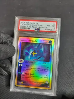 2004 Pokemon ex Magma Aqua Team Aqua's Sharpedo Reverse Holo Card 5 Grade PSA 8 - Image 3