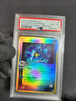 2004 Pokemon ex Magma Aqua Team Aqua's Sharpedo Reverse Holo Card 5 Grade PSA 8 - Image 5
