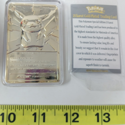 1999 Pokemon Pikachu 23K Gold-Plated Trading Card Burger King Red Box - Image 5