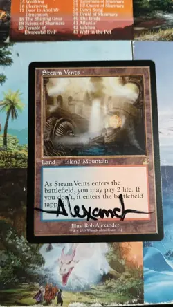 Steam Vents (Retro Frame) Ravnica Remastered Regular signed MTG - Image 1