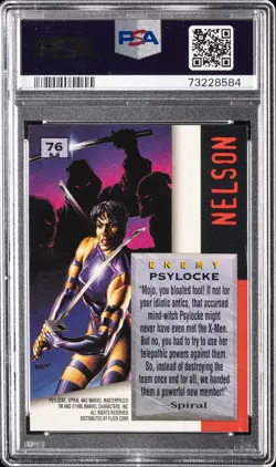 1995 MARVEL MASTERPIECES #76 PSYLOCKE PSA 6 - Image 2