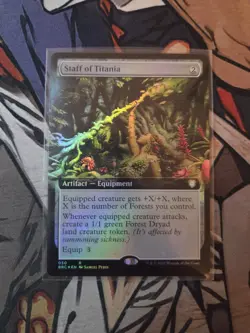 MTG Staff of Titania Brothers' War Commander - NM Extended Foil - Image 1