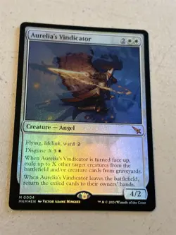 mtg foil Aurelia's Vindicator, mythic angel, Murders at Karlov Manor, unplayed - Image 1