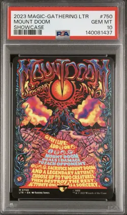 PSA 10 Mount Doom Borderless Poster MTG LOTR 2023 Gem Mint Pop 21 - Image 1