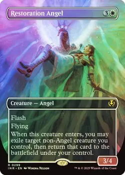 Restoration Angel (Borderless Foil) - INR - Rare - Magic MTG Pack Fresh - Image 1