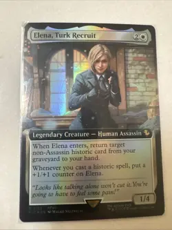 MTG Foil Borderless Commander: Final Fantasy FIC Elena, Turk Recruit MINT - Image 1