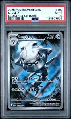 2025 POKEMON MEG EN-MEGA EVOLUTION ILLUSTRATION RARE #150 STEELIX PSA 9 - Image 1