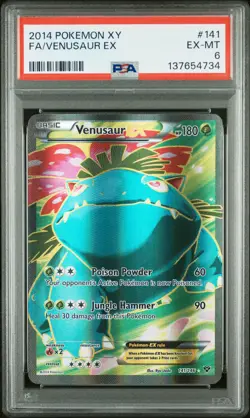 2014 POKEMON XY #141 FULL ART/VENUSAUR EX PSA 6 - Image 1