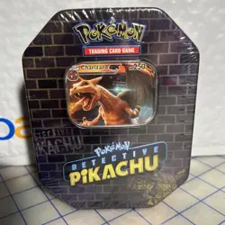 Pokemon 2019 Detective Pikachu Movie Charizard & Mewtwo GX Tin New Sealed Lot - Image 2