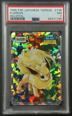 FLAREON PSA 7 1995 POKEMON JAPANESE TOPSUN #136 HOLOFOIL RARE 1796 - Image 1