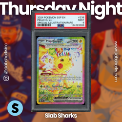 2024 POKEMON SV SURGING SPARKS - SSP EN #238/191 PIKACHU EX SPECIAL RARE PSA 9 - Image 1
