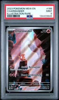 2023 Pokemon Mew En Charmander Illustration Rare #168 PSA 9 Mint - Image 1