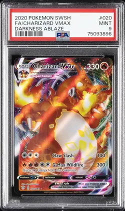 2020 POKEMON SWORD & SHIELD DARKNESS ABLAZE #020 FULL ART/CHARIZARD VMAX PSA 9 - Image 1