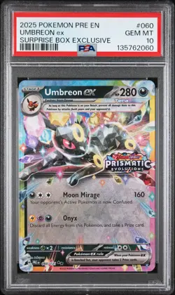 2025 POKEMON PRE EN-PRISMATIC EVOLUTIONS #060 UMBREON EX PSA 10 - Image 1