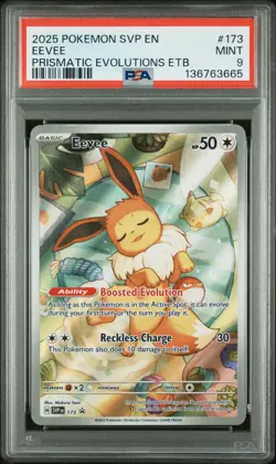 2025 POKEMON SVP EN-SV BLACK STAR PROMO #173 EEVEE PSA 9 - Image 1