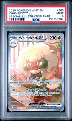 2025 POKEMON WHT EN-WHITE FLARE SPECIAL ILLUSTRATION RARE WHIMSICOTT EX PSA 9 - Image 1