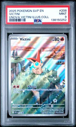 2025 POKEMON SVP PROMO UNOVA VICTINI ILLUSTRATION COLLECTION #208 VICTINI PSA 9 - Image 1