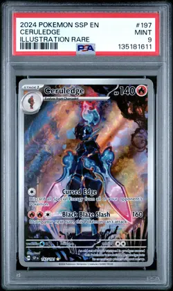 2024 POKEMON SSP EN-SURGING SPARKS ILLUSTRATION RARE #197 CERULEDGE PSA 9 - Image 1