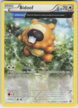 Pokemon Bidoof (Alpha) 117/160 XY - Primal Clash Uncommon NM - Image 1