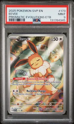 2025 POKEMON SVP EN-SV BLACK STAR PROMO #173 EEVEE PSA 9 - Image 1