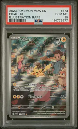 2023 POKEMON MEW EN-151 ILLUSTRATION RARE #173 PIKACHU PSA 10 - Image 1