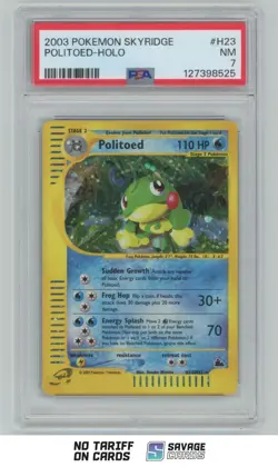 2003 Pokemon Skyridge Holo Politoed PSA 7 #H23/H32 - Image 1