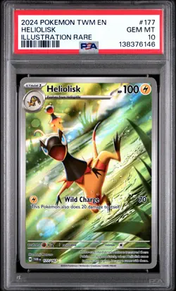 2024 POKEMON TWM EN-TWILIGHT MASQUERADE ILLUSTRATION RARE #177 HELIOLISK PSA 10 - Image 1