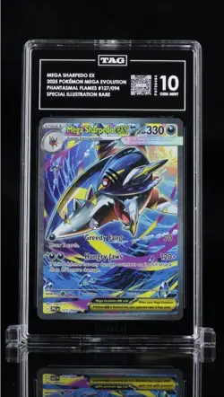 TAG 10 Mega Sharpedo ex 127/094 SIR Pokemon TCG Phantasmal Flames - Image 1