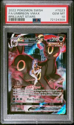 Pokemon Umbreon VMAX Brilliant Stars Trainer Gallery Full Art #TG23 PSA 10 - Image 1