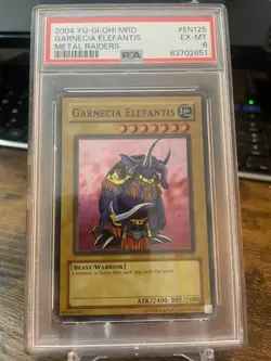2004 Yugioh Metal Raiders MRD-125 Garnecia Elefantis Super Rare PSA 6 - Vintage - Image 1