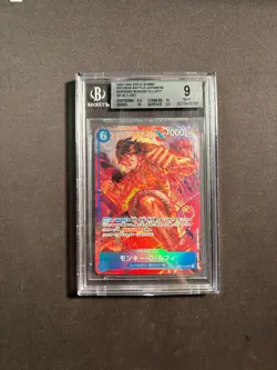 2022 One Piece Japanese Monkey D. Luffy #OP02-062 SR Alt Art BGS9 BJAH - Image 1