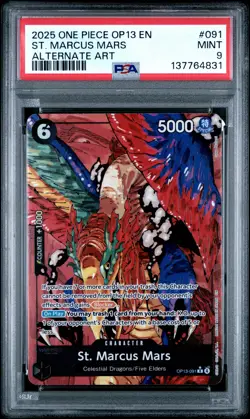 2025 ONE PIECE OP13-CARRYING ON HIS WILL ALTERNATE ART ST. MARCUS MARS PSA 9 - Image 1