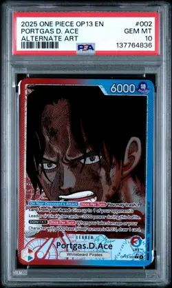 2025 ONE PIECE OP13-CARRYING ON HIS WILL ALTERNATE ART PORTGAS D. ACE PSA 10 - Image 1