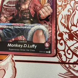 One Piece English Monkey.D.Luffy ST01-001 Leader Foil - Heavily Played - Image 3