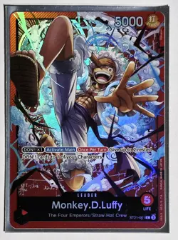 Monkey.D.Luffy ST21-001 - One Piece TCG Starter Deck EX: Gear 5 Foil NM Leader - Image 1