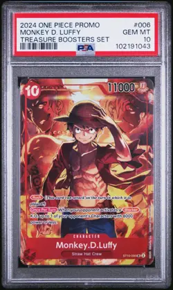 2024 One Piece Promo Monkey D. Luffy Treasure Boosters Set #006 PSA 10 GEM MINT! - Image 1