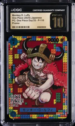 2025 ONE PIECE JPN PC ONE PIECE DAY 25 PROMO MONKEY D. LUFFY CGC 10 PRISTINE - Image 1